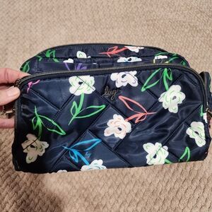 lug Navy Floral Quilted Cosmetic Bag